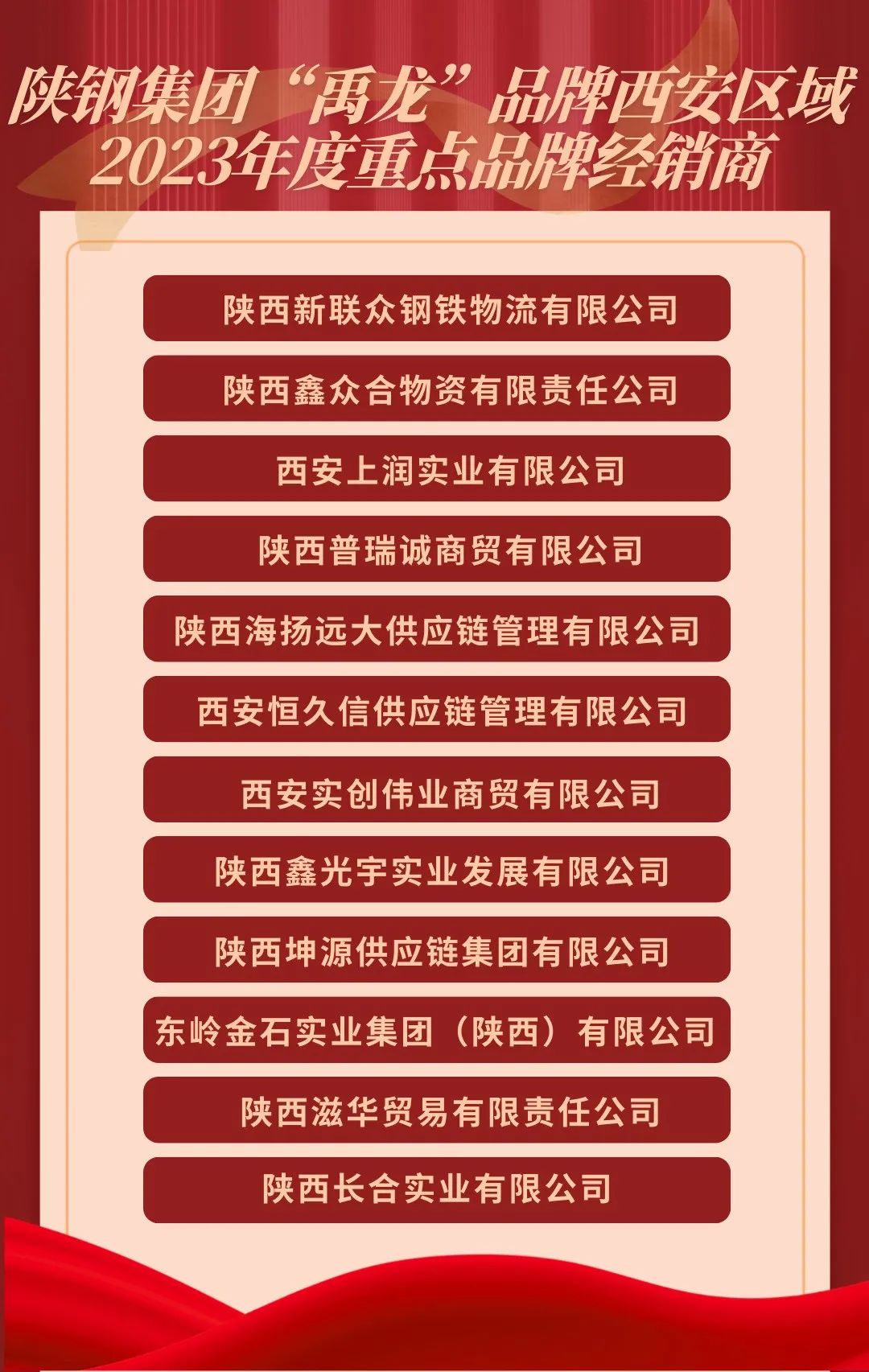 陜鋼集團為西安區(qū)域12家重點品牌經銷商授牌